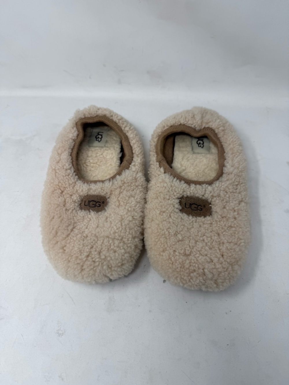 UGG Cream Shearling Slip-On Slippers